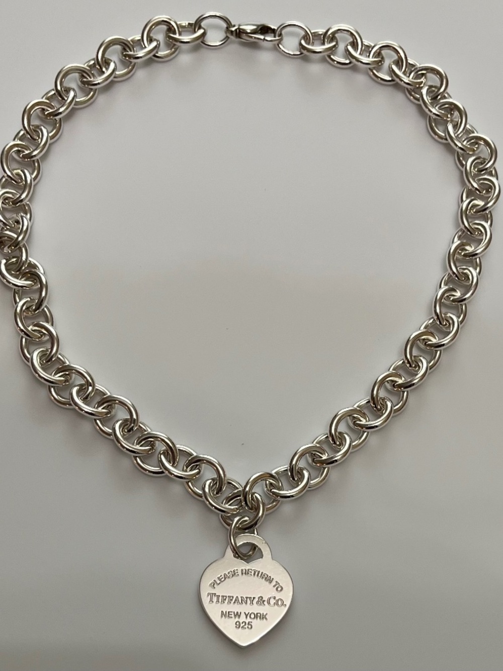Return to Tiffany Heart Tag Chain Link Necklace in Silver 2016